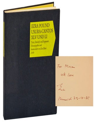 Item #202223 Ezra Pound Usura-Cantos XLV Und LI. Ezra POUND, Eva Hesse