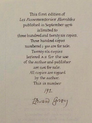 Les Passementeries Horribles (Signed Limited Edition)