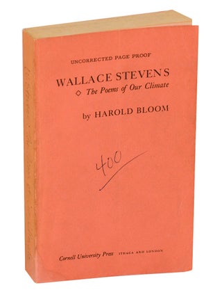 Item #203130 Wallace Stevens: The Poems of Our Climate. Harold BLOOM