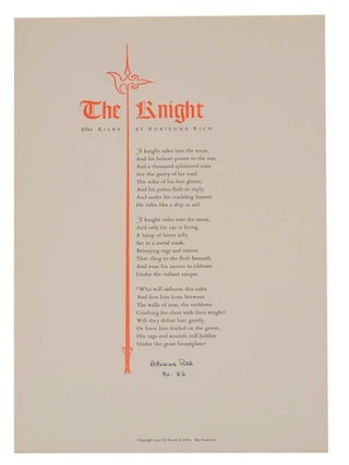 The Knight After Rilke (Signed Broadside First Edition)