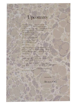 Item #203401 Upcountry (Signed). Adrienne RICH