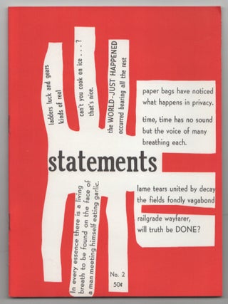 Item #205360 Statements 2 Winter 1959-60. Marvin H. BELL, Walter Chappell Nathan Lyons