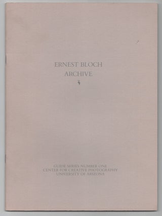Item #205977 Ernest Bloch Archive. Sharon - Ernest Bloch DENTON, compiler