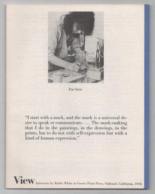 Item #206676 View Vol. 1 No. 3 Pat Steir. Pat STEIR, Robin White