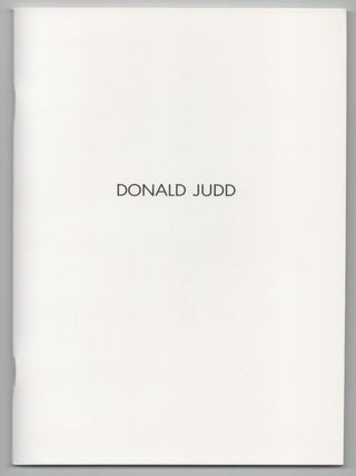 Item #208155 Donald Judd. Donald JUDD