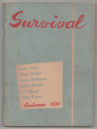Item #208196 Survival Number 1, 1950. Hillel FRIMET, May Swenson Henry Miller