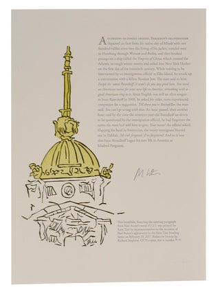 Item #208292 from 4 3 2 1 (Signed Broadside). Paul AUSTER