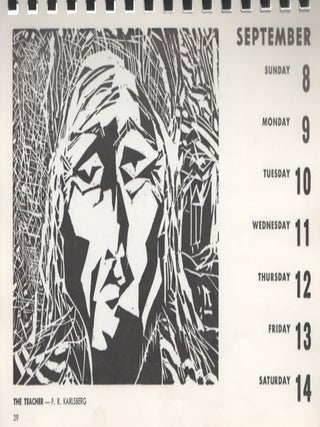 1968 Block Print Calendar by The Chicago Society of Artists, Inc.