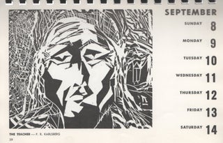 1968 Block Print Calendar by The Chicago Society of Artists, Inc.