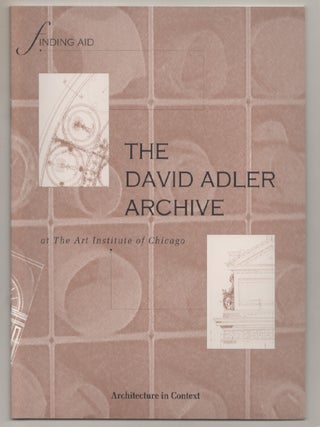Item #211285 Finding Aid: The David Adler Archive at The Art Institute of Chicago. David ADLER