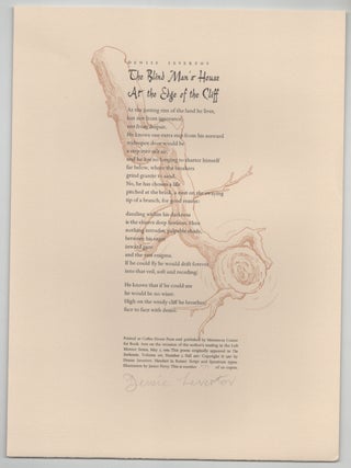 Item #212313 The Blind Man's House At The Edge of The Cliff (Signed Broadside). Denise LEVERTOV
