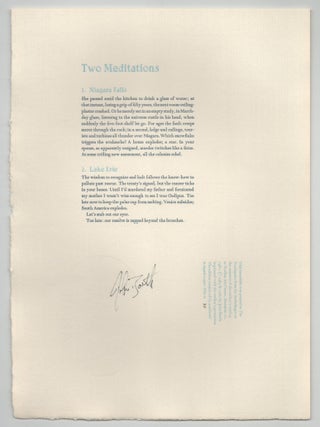 Item #212969 Two Meditations (Signed Broadside). John BARTH