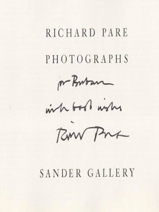 Richard Pare: Photographs (Signed First Edition)