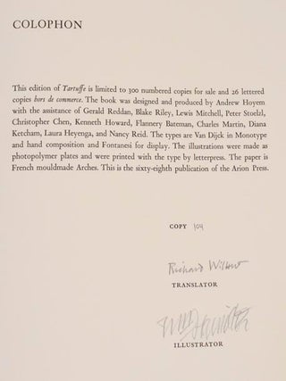 Tartuffe: Comedy in Fine Acts (Signed Limited Edition)