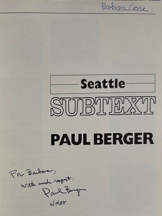 Seattle Subtext (Signed First Edition)