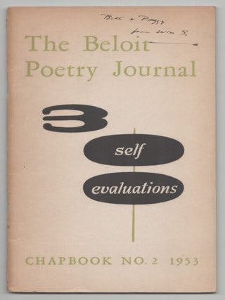 Item #214083 The Beloit Poetry Journal 3 Self Evaluations Chapbook No. 2 1953 (Signed First...