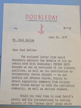 Chosen Days: A Book of Jewish Festivals (Uncorrected Proof)