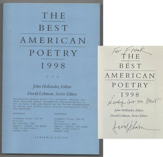 Item #216237 The Best American Poetry 1998 (Signed). John HOLLANDER, David Lehman