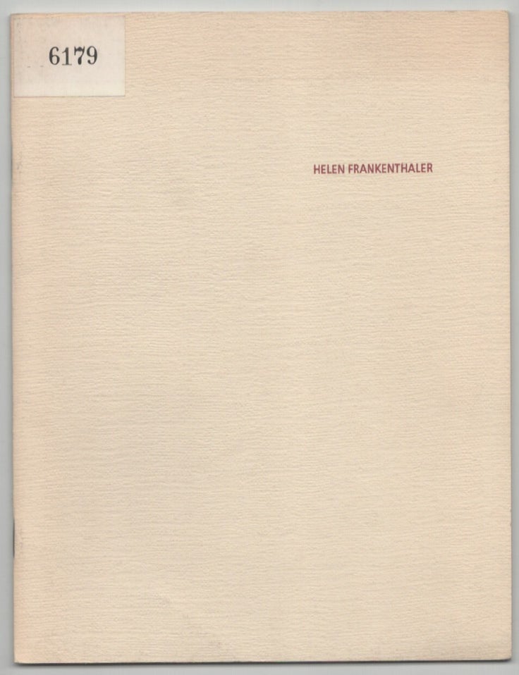 Item #216320 Helen Frankenthaler: Recent Paintings. Helen FRANKENTHALER.